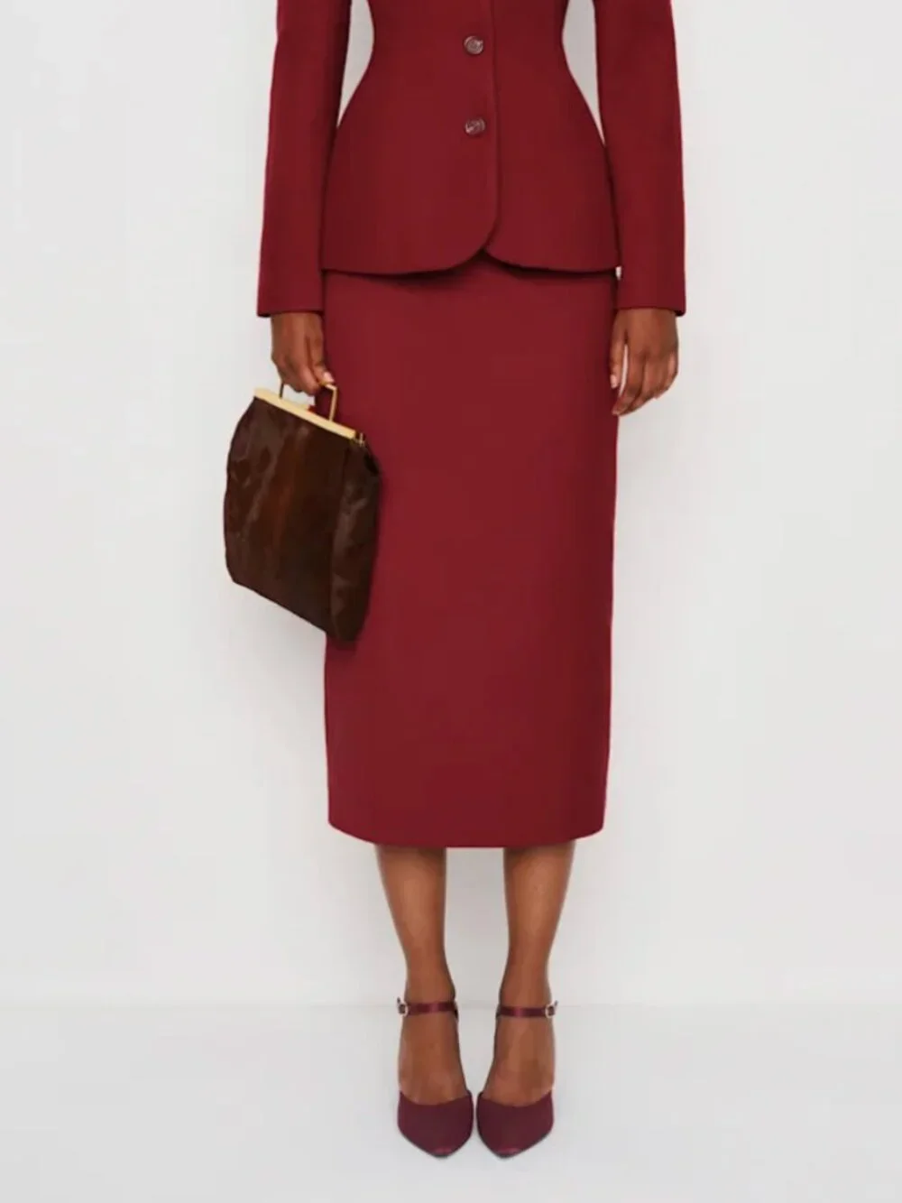 NWT Reformation x Nara Smith Fig Preserve Skirt Size 6 Chianti